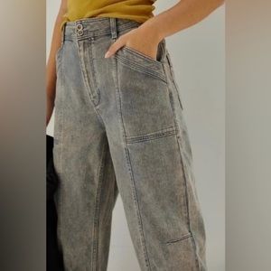 Pilcro Cropped Acid Wash Jeans